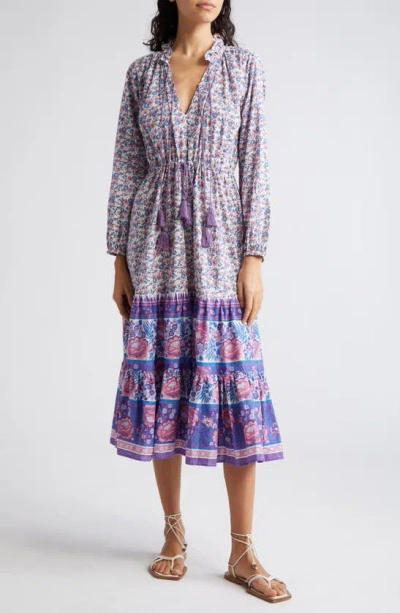 Mille Astrid Floral Long Sleeve Cotton Dress In Multi
