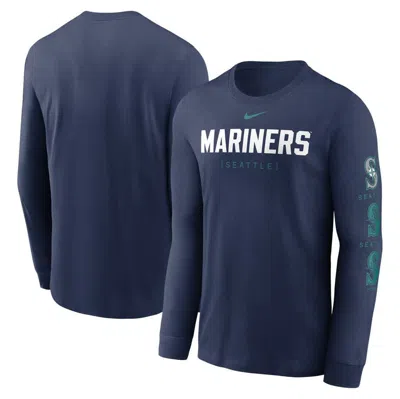 Nike Navy Seattle Mariners Repeater Long Sleeve T-shirt In Blue