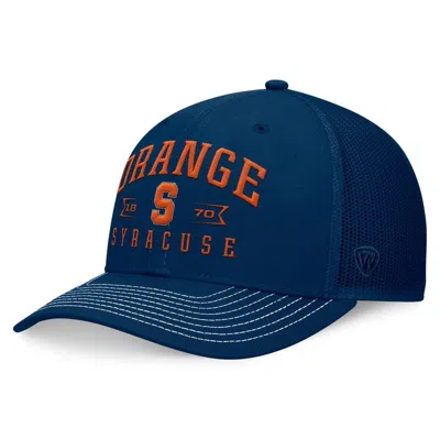 Top Of The World Navy Syracuse Orange Carson Trucker Adjustable Hat In Trd Nvy