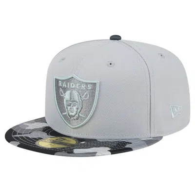 New Era Gray Las Vegas Raiders Active Camo 59fifty Fitted Hat