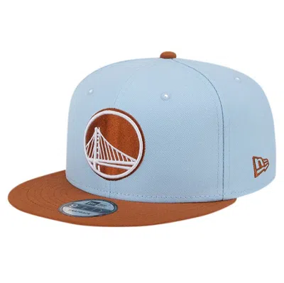 New Era Men's Light Blue/brown Golden State Warriors 2-tone Color Pack 9fifty Snapback Hat