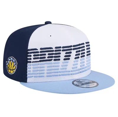 New Era Men's White/light Blue Memphis Grizzlies Throwback Gradient Tech Font 9fifty Snapback Hat In White Ligh