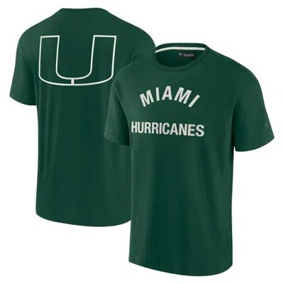 Fanatics Signature Men's And Women's  Green Miami Hurricanes Super Soft Short Sleeve T-shirt