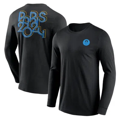Fanatics Branded Black Paris 2024 Summer Olympics Text Block Overlay Long Sleeve T-shirt
