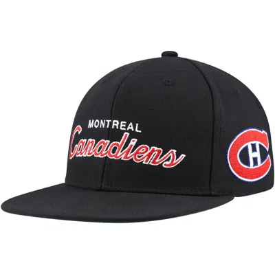 Mitchell & Ness Mitchell Ness Men's Black Montreal Canadiens Core Team Script 2.0 Snapback Hat