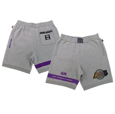 Two Hype Unisex Nba X   Heather Gray Los Angeles Lakers Culture & Hoops Premium Classic Fleece Shorts