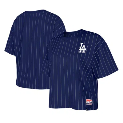 New Era Royal Los Angeles Dodgers Boxy Pinstripe T-shirt