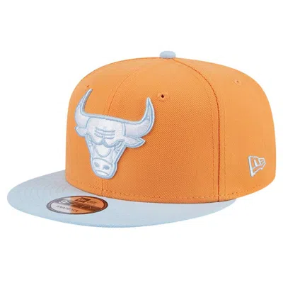 New Era Men's Orange/light Blue Chicago Bulls 2-tone Color Pack 9fifty Snapback Hat In Orange Lig