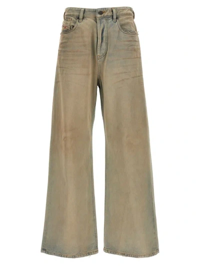 Diesel 1996 D-sire Low Rise Wide Jeans In Beige