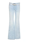 Diesel Vintage-inspired Stretch Denim Print Pants For Women In Blue