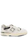 NEW BALANCE '550' WHITE AND GREY LOW TOP SNEAKERS WITH LOGO AND CONTRASTING DETAILS IN LEATHER MAN