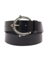 P.A.R.O.S.H BLACK BELT WITH CIRCLE BUCKLE IN LEATHER WOMAN