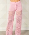 French Kyss Crochet Pant In Blush In Gold