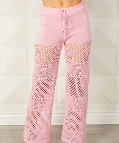 French Kyss Crochet Pant In Blush In Gold