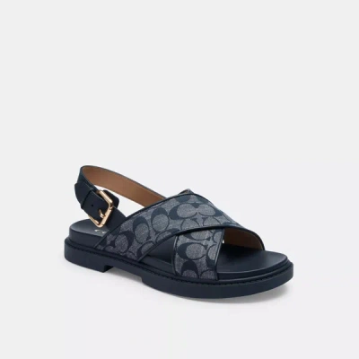 Coach Outlet Fraser Sandal In Signature Chambray In Blue