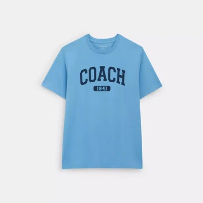 Coach Outlet Varsity T-shirt In Organic Cotton In Blue