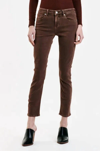 Dear John Denim Blair Rootbeer Straight Ankle Jean In Brown