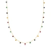 CANARIA FINE JEWELRY CANARIA MULTICOLORED SAPPHIRE AND RUBY BEAD STATION NECKLACE IN 10KT YELLOW GOLD