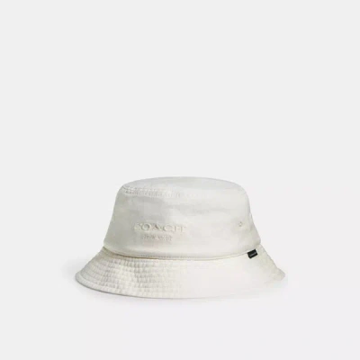 Coach Outlet Denim Bucket Hat In White