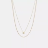 Coach Outlet Delicate Interlocking Layered Necklace In Gold