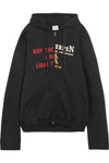 VETEMENTS OVERSIZED PRINTED COTTON-BLEND JERSEY HOODED TOP
