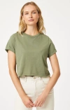 Mavi Cropped T-shirt In Deep Lichen Green In Green