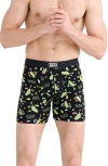 Saxx Ultra Supersoft Relaxed Fit Performance Boxer Briefs In Pickleball- Black