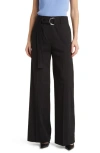 Hugo Boss Relaxed-fit Trousers In A Linen Blend In Black