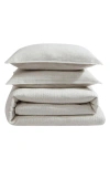 Calvin Klein Modern Ribbed Jersey 3 Piece Duvet Cover Set, King In Ivory/grey