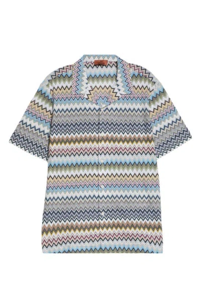 Missoni Zigzag Stripe Knit Camp Shirt In Multi