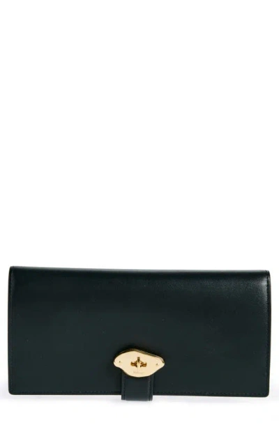 Mulberry Lana Long High Gloss Leather Bifold Wallet In Black