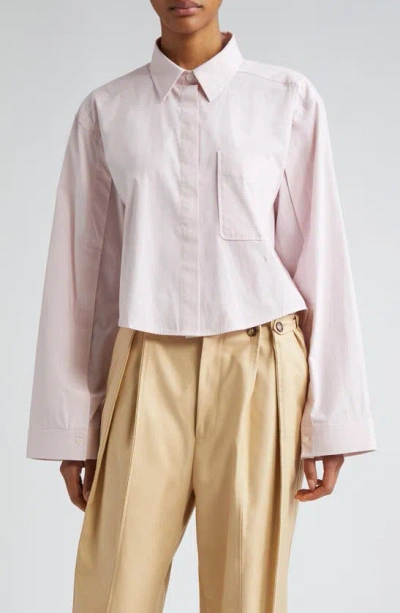 Victoria Beckham Button-up Cropped Shirt In Rose Quartz