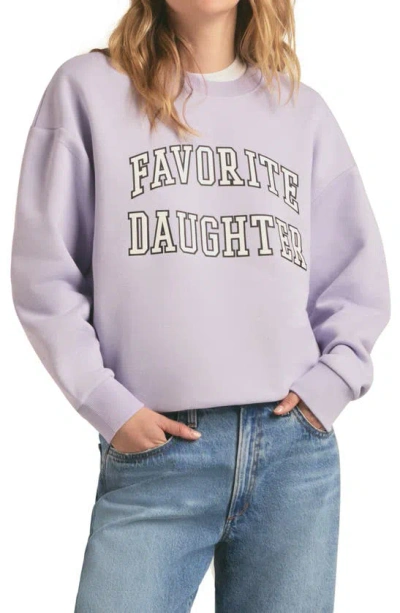Favorite Daughter Collegiate Cotton Blend Sweatshirt In Lavender