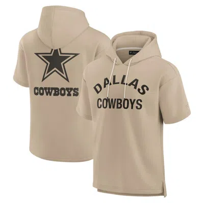 Fanatics Signature Unisex  Khaki Dallas Cowboys Elements Super Soft Fleece Short Sleeve Pullover Hood