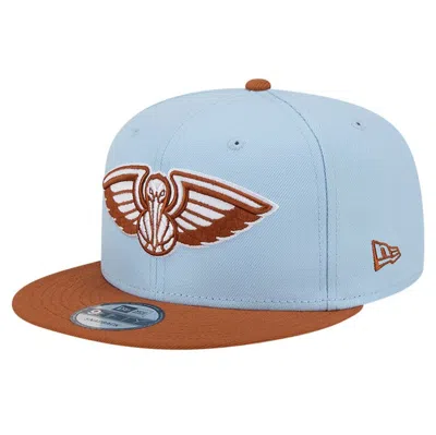 New Era Men's Light Blue/brown New Orleans Pelicans 2-tone Color Pack 9fifty Snapback Hat