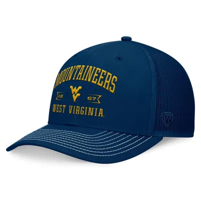 Top Of The World Navy West Virginia Mountaineers Carson Trucker Adjustable Hat In Trd Nvy
