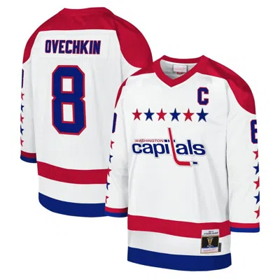 Mitchell & Ness Kids' Youth  Alexander Ovechkin White Washington Capitals 2012-13 Blue Line Captain Patch P