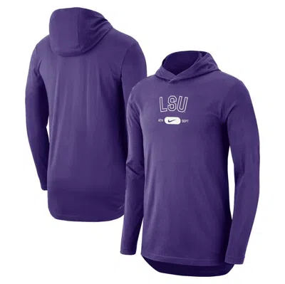 Nike Purple Lsu Tigers Campus Performance Long Sleeve Hoodie T-shirt