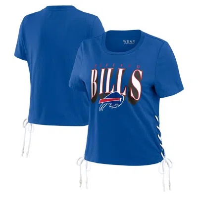 Wear By Erin Andrews Royal Buffalo Bills Lace Up Side Modest Cropped T-shirt