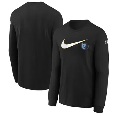 Nike Kids' Youth  Black Memphis Grizzlies Swoosh Long Sleeve T-shirt