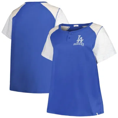 47 ' Royal/gray Los Angeles Dodgers Plus Size Henley T-shirt