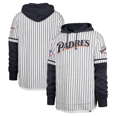 47 ' White San Diego Padres Pinstripe Double Header Pullover Hoodie