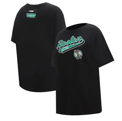 Pro Standard Black Boston Celtics Script Boyfriend T-shirt