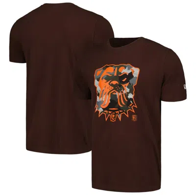 New Era Brown Cleveland Browns Camo Logo T-shirt