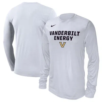Nike Unisex   White Vanderbilt Commodores 2024 On-court Bench Long Sleeve T-shirt