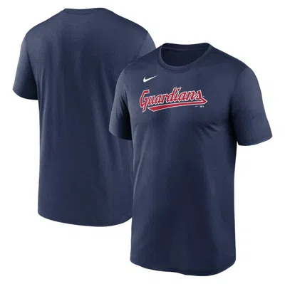 Nike Navy Cleveland Guardians Fuse Wordmark T-shirt In Blue