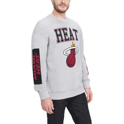 Tommy Jeans Heather Gray Miami Heat Hayes Crew Neck Pullover Sweatshirt