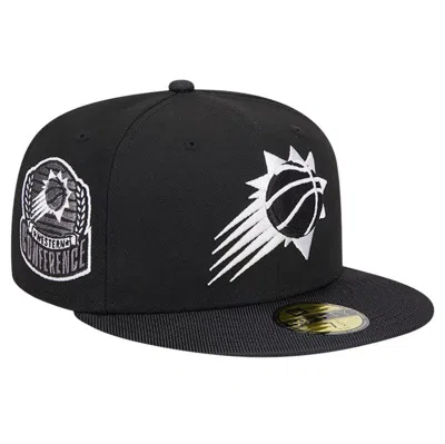 New Era Black Phoenix Suns Active Satin Visor 59fifty Fitted Hat