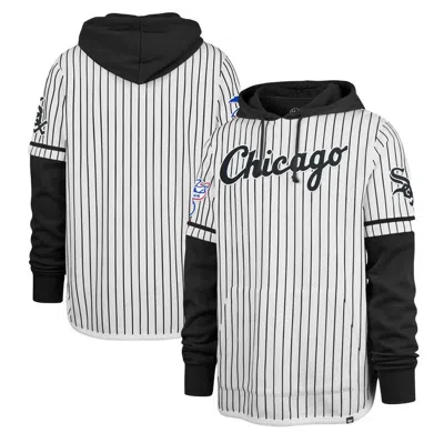 47 ' White Chicago White Sox Pinstripe Double Header Pullover Hoodie