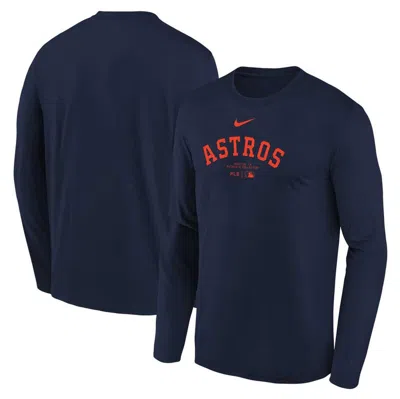 Nike Kids' Youth  Navy Houston Astros Authentic Collection Long Sleeve Performance T-shirt